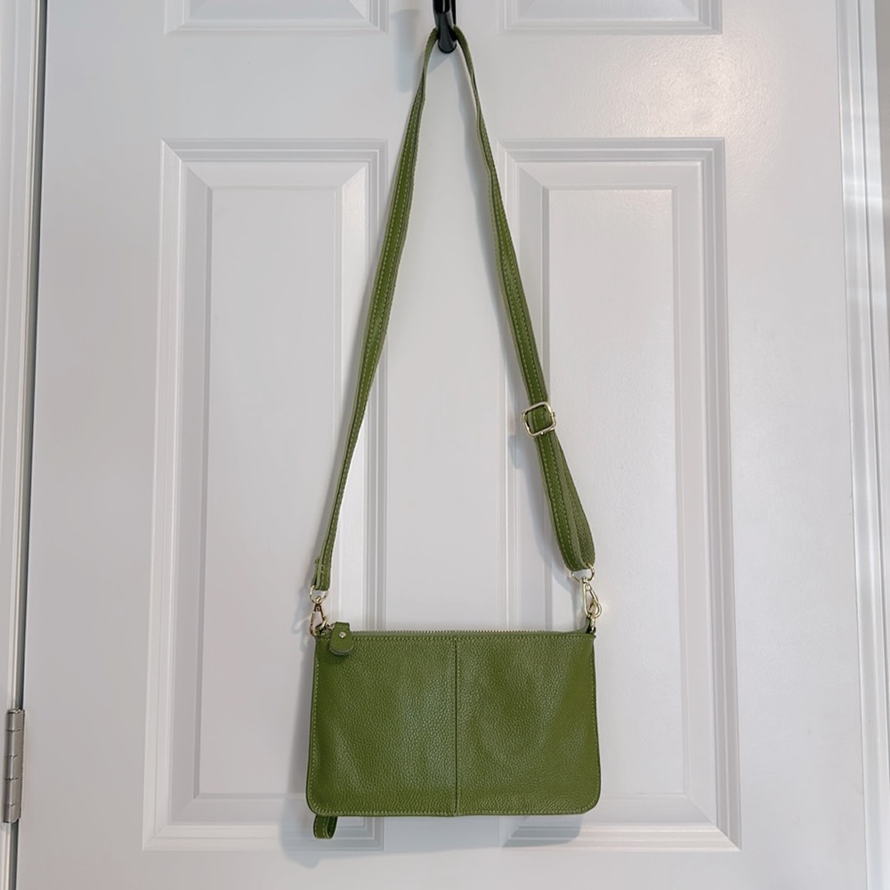 Green Women's Crossbody Bag/ Wristlet with Adjustable Straps